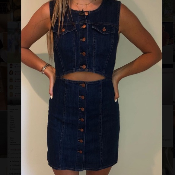 Madewell Dresses & Skirts - MADEWELL denim bottom front cutout dress